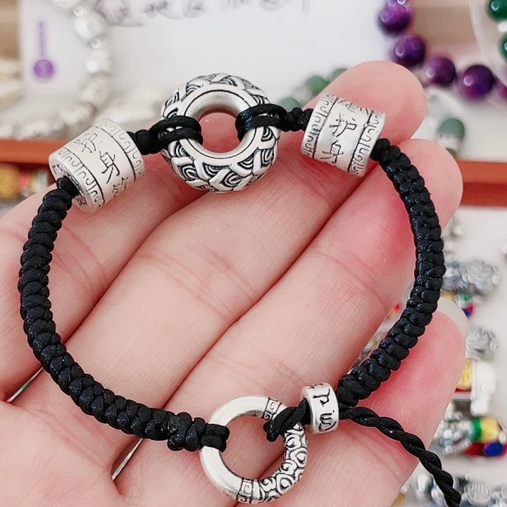 珐琅吊坠足银双守护