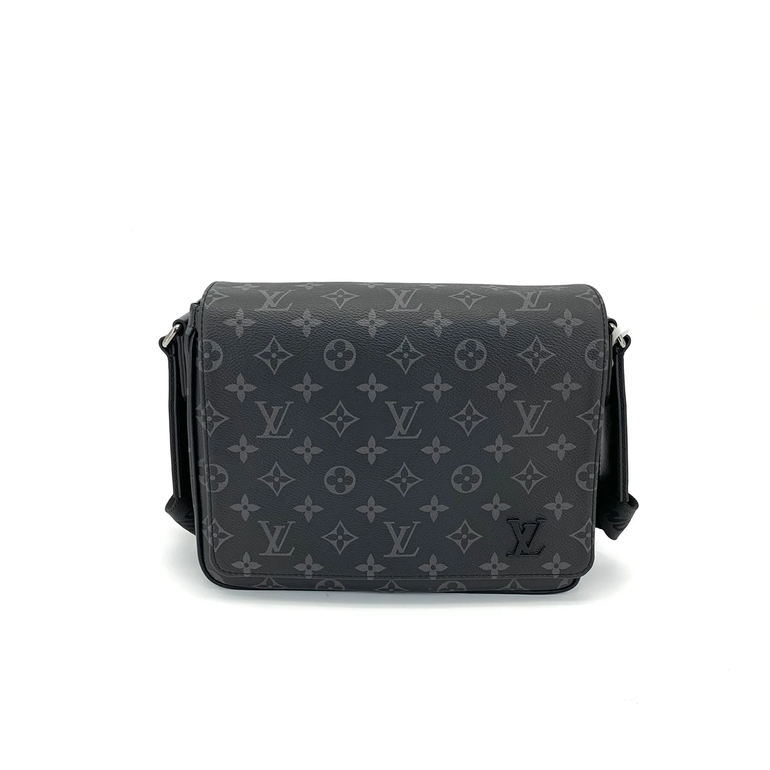 未使用 LouisVuitton/路易威登 新款黑老花翻盖邮差包26/20