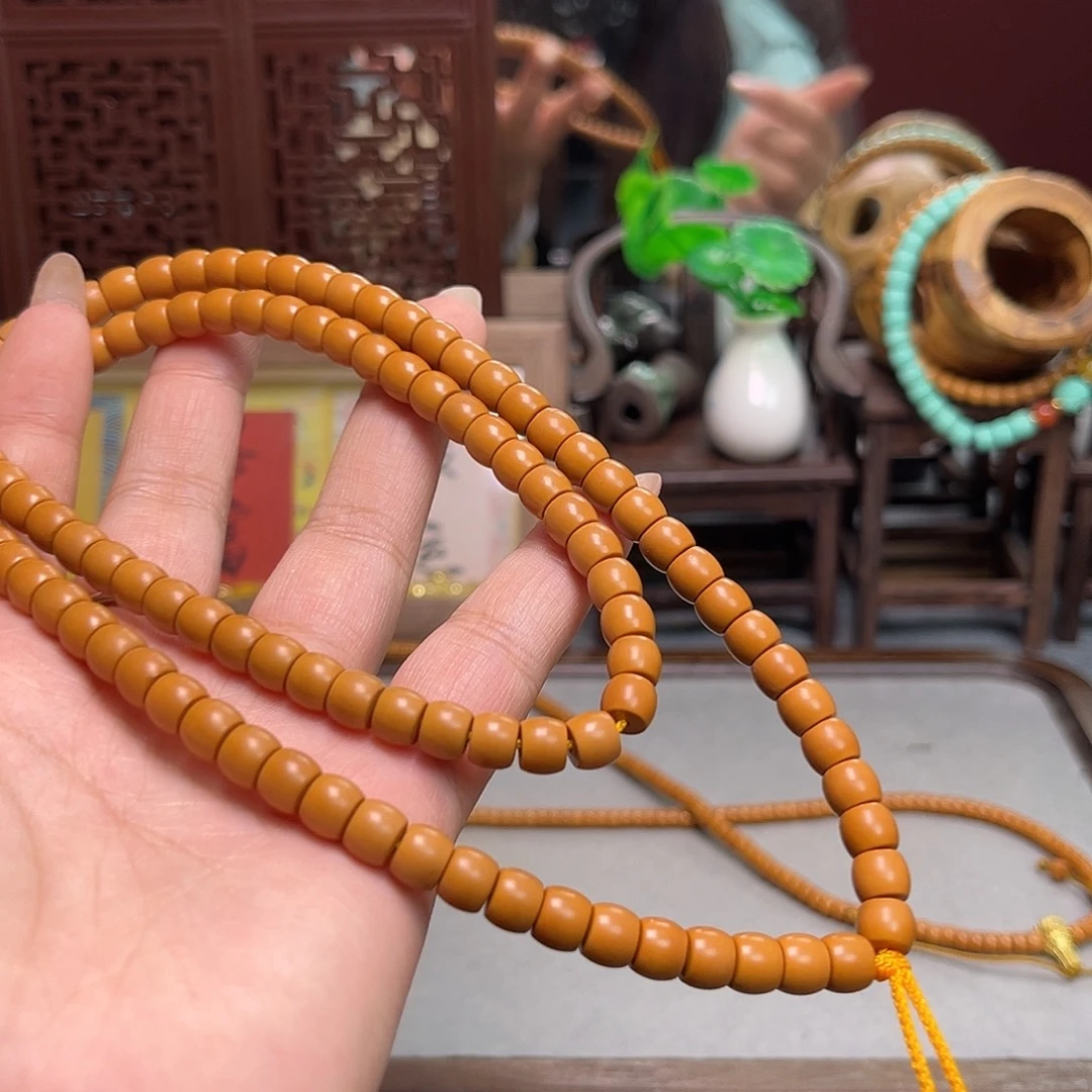 曲***幽橄榄核手串/手链7mm核尖脖挂素