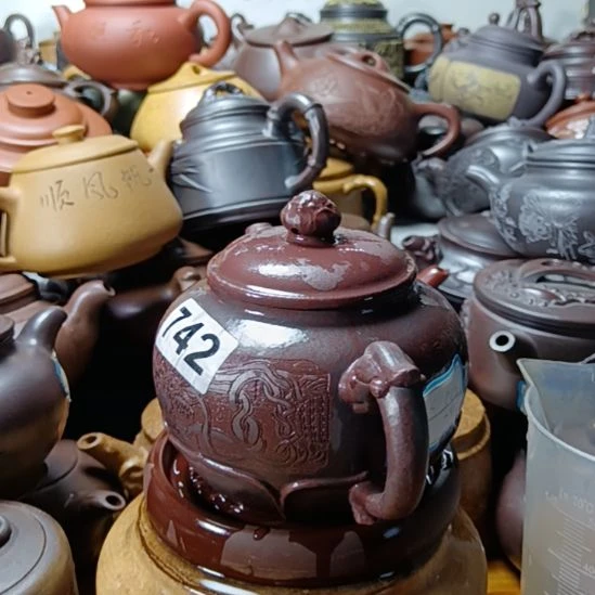 茶壶紫砂宜兴原矿铁血红砂柴烧手工450cc紫砂壶