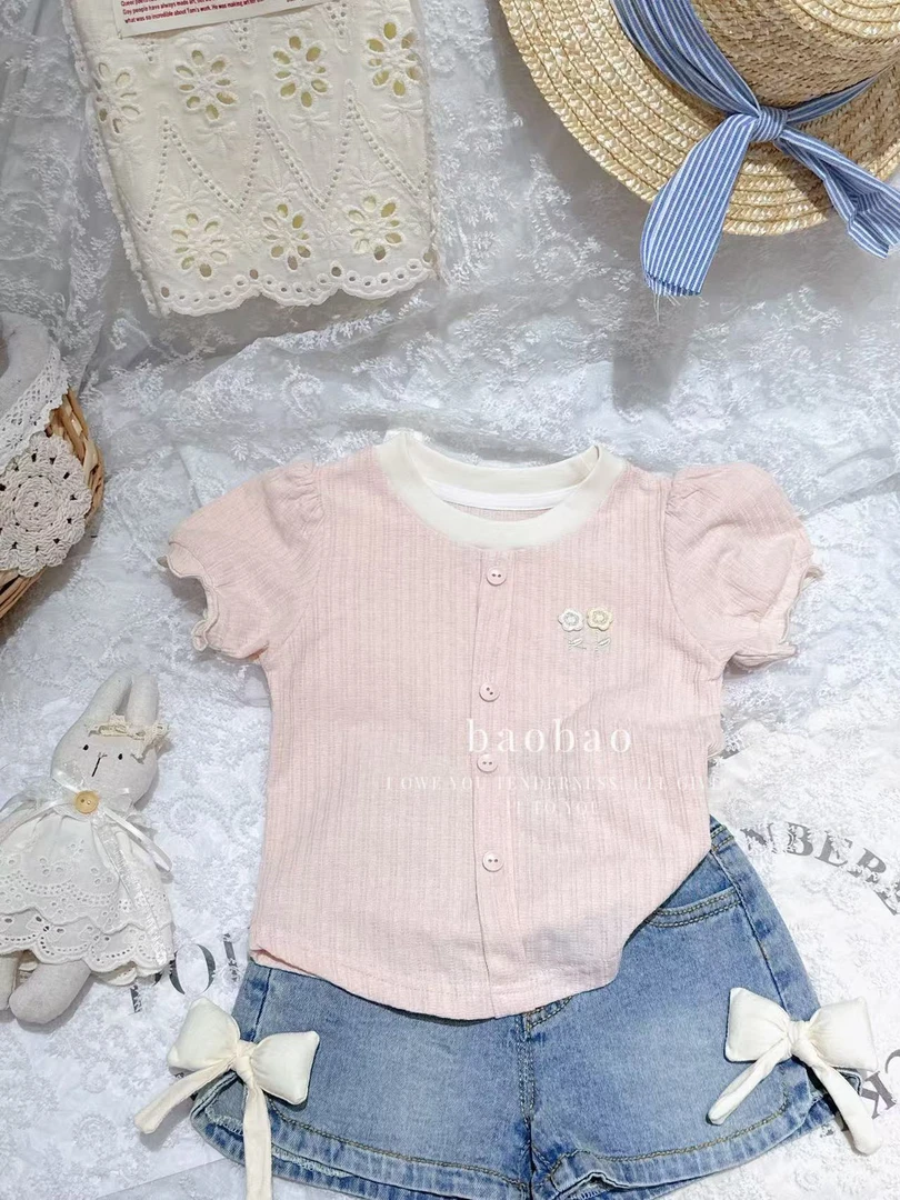 【Bao Bao】夏款女童柔软透气短袖T恤小花8078