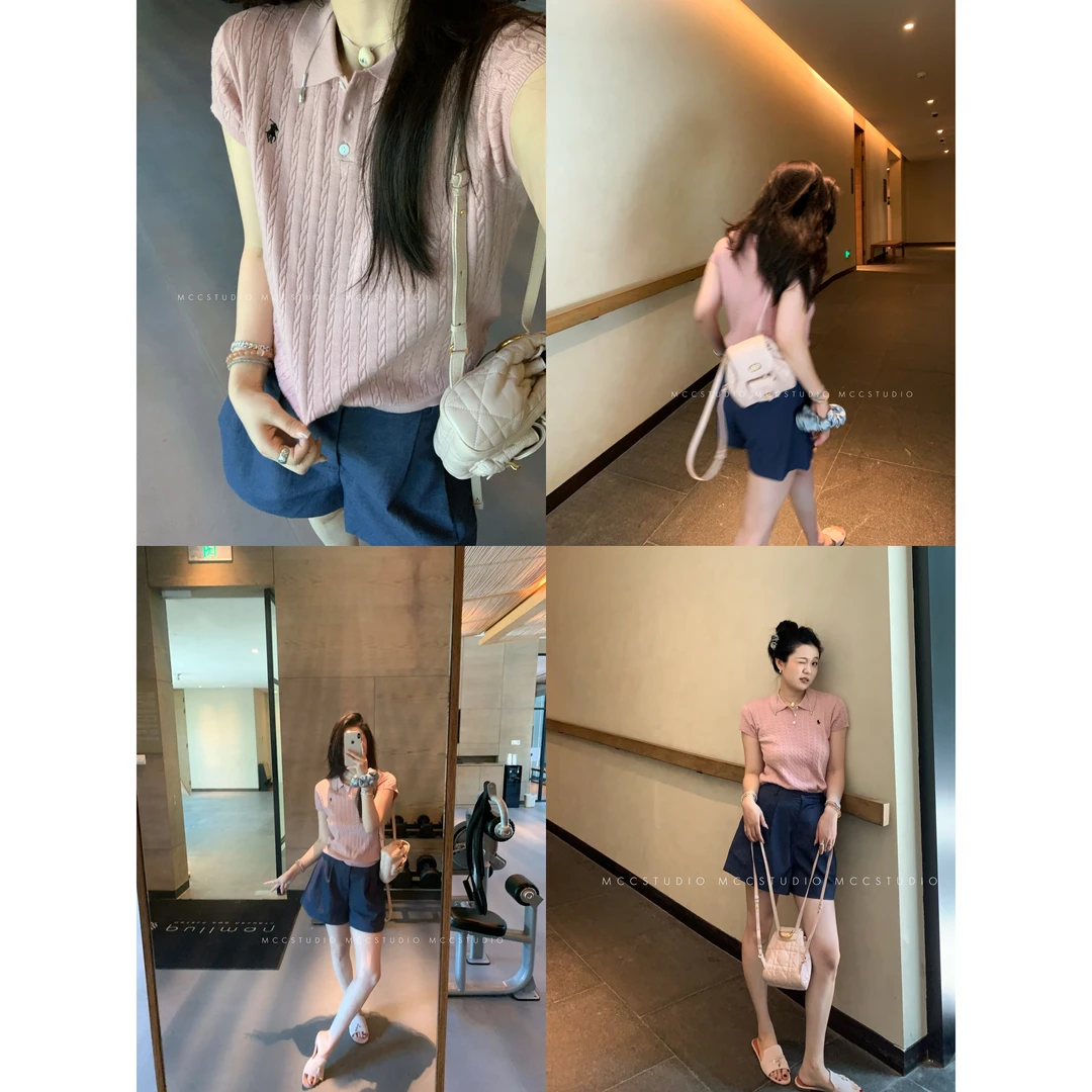 MCc《减龄polo》高品质！羊毛桑蚕丝T恤女#2480