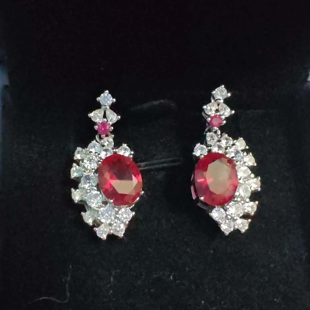 红宝石（处理）女宝耳钉A0006
