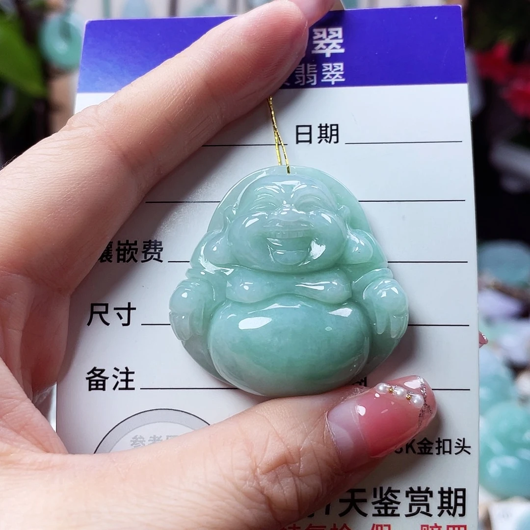 翡翠未镶嵌颈饰佛公07