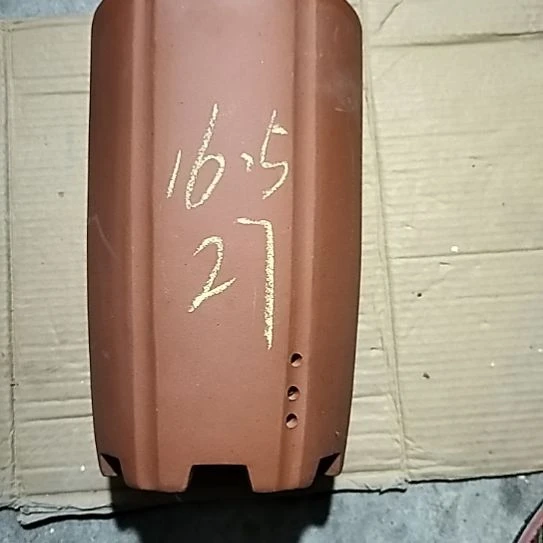 紫砂红泥抽角一个六方