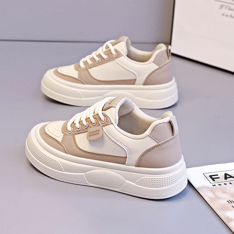 2025新款秋季女鞋时尚百搭潮流厚底增高4CM板鞋ins潮鞋运动休闲鞋