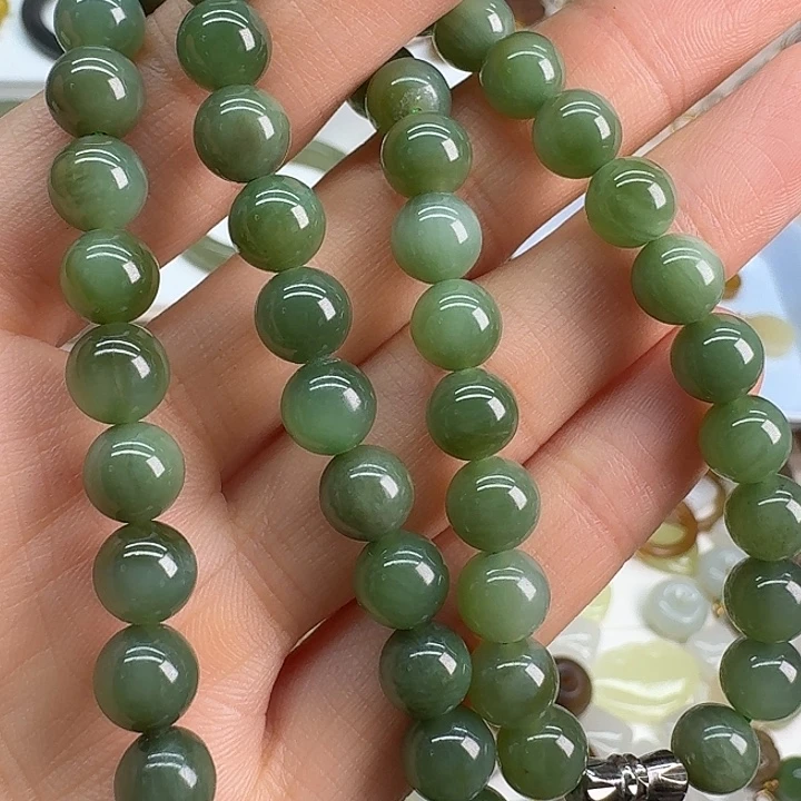 和田玉（碧玉）未镶嵌手链8mm