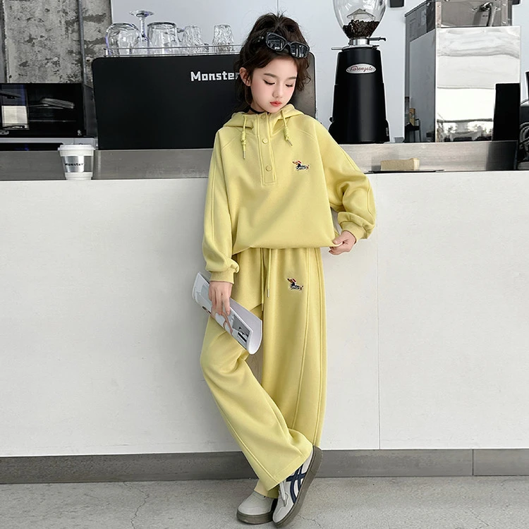 女大童春秋休闲运动套装2025新款时髦洋气学生女孩春装卫衣两件套