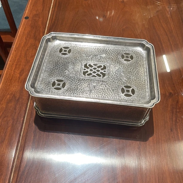 9999纯银茶盘 壶承 干泡台 长方形茶盘 功夫茶具