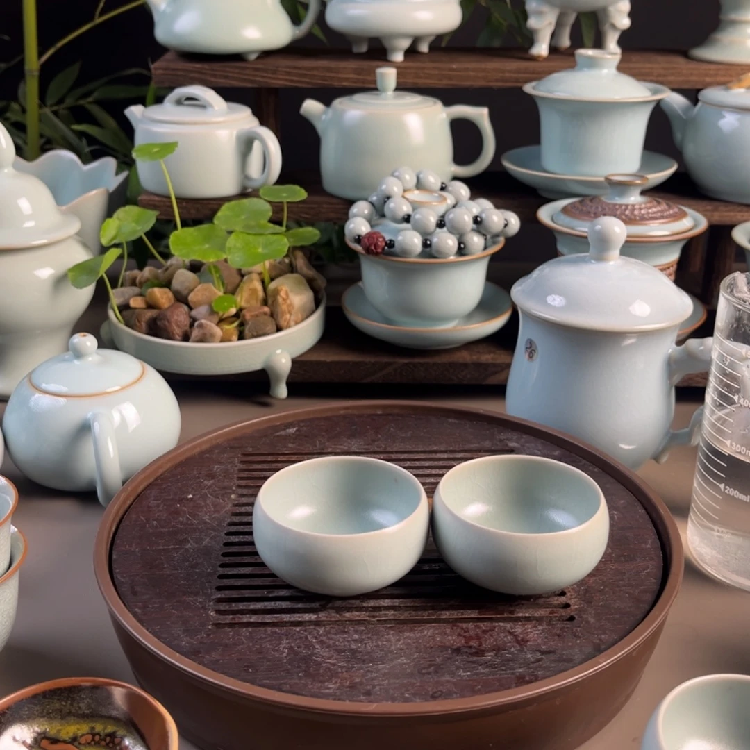 仿古釉水微瑕手工禅定杯