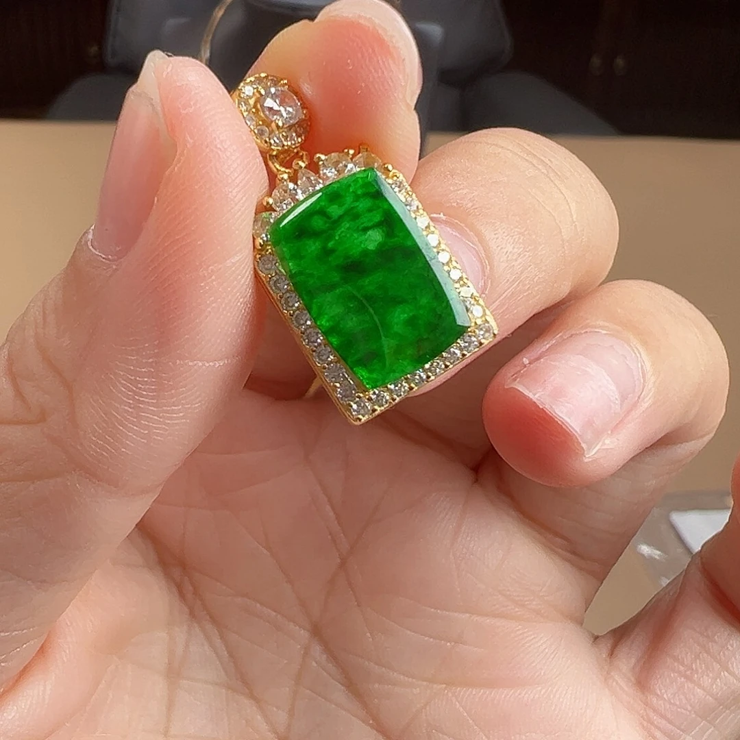 翡翠银S925镶嵌颈饰吊坠