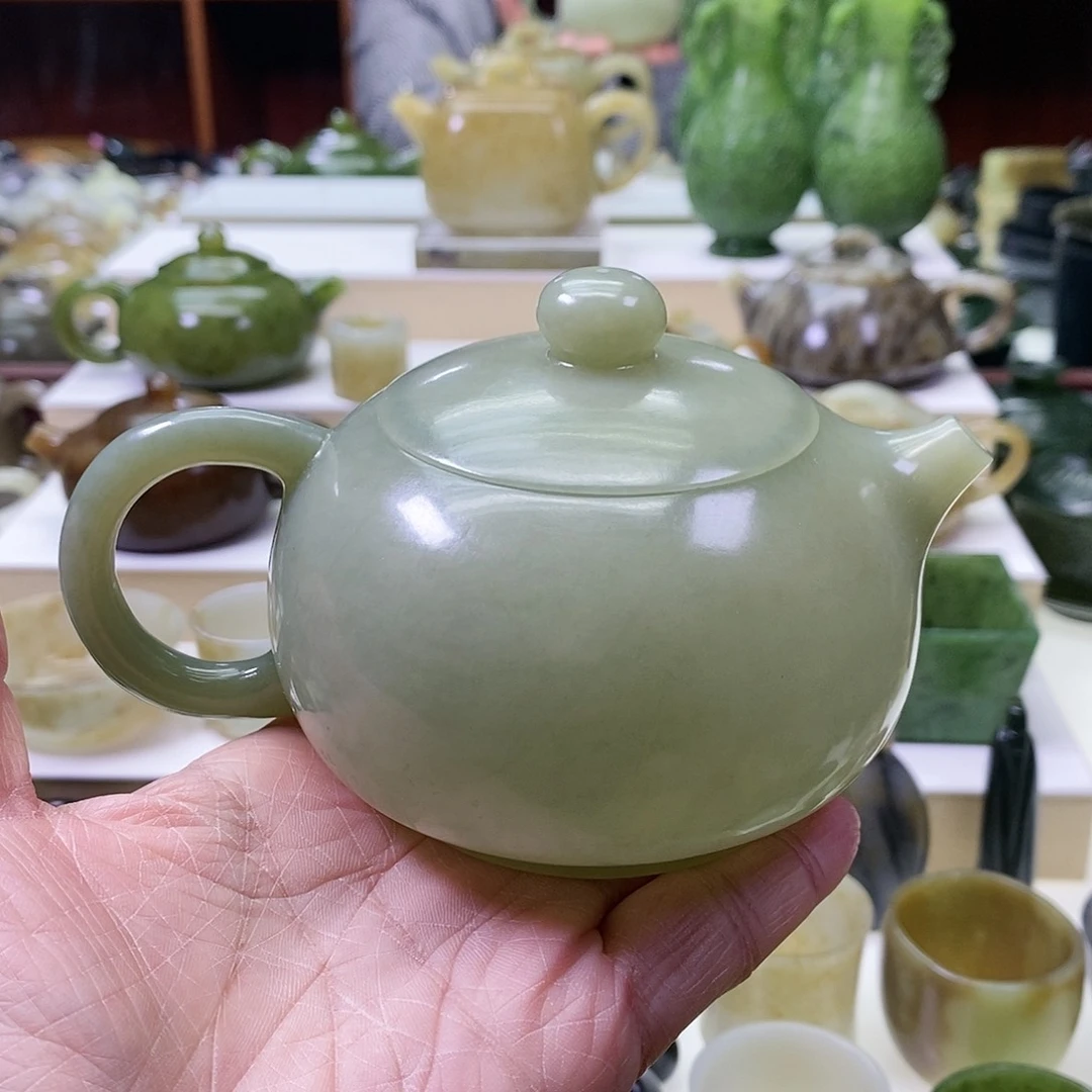 和田玉茶壶未镶嵌国**品