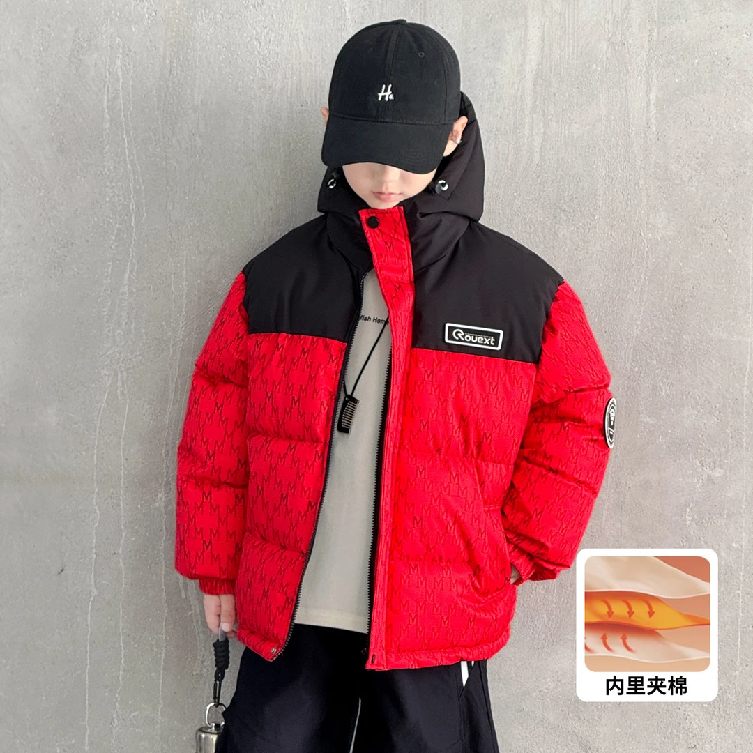 男童连帽棉衣冬装保暖加厚中大童5-15岁男孩加棉服厚冬季潮流时尚
