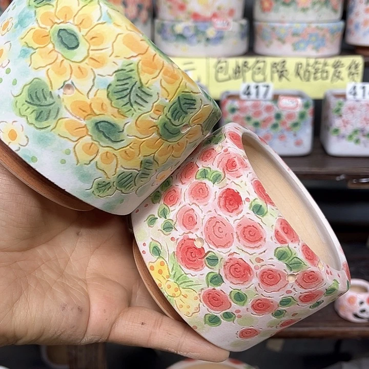 红陶橘***?手工制作多肉花盆