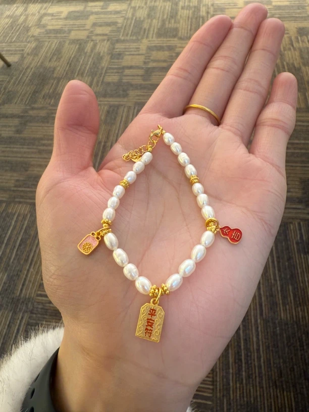 非金属仿珍珠手链 s925古风小米珠手串手饰