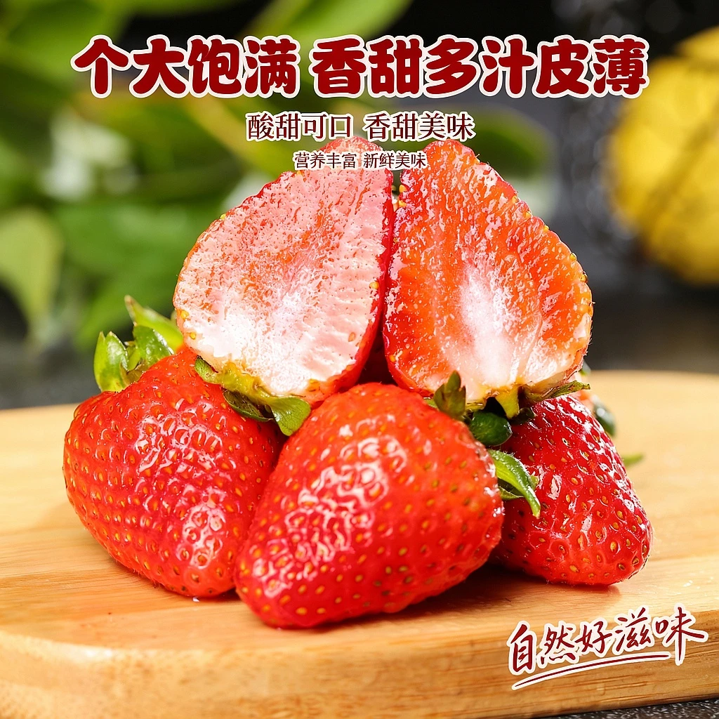 丹东红颜99号牛奶草莓1.8斤 顺丰/京东发货
