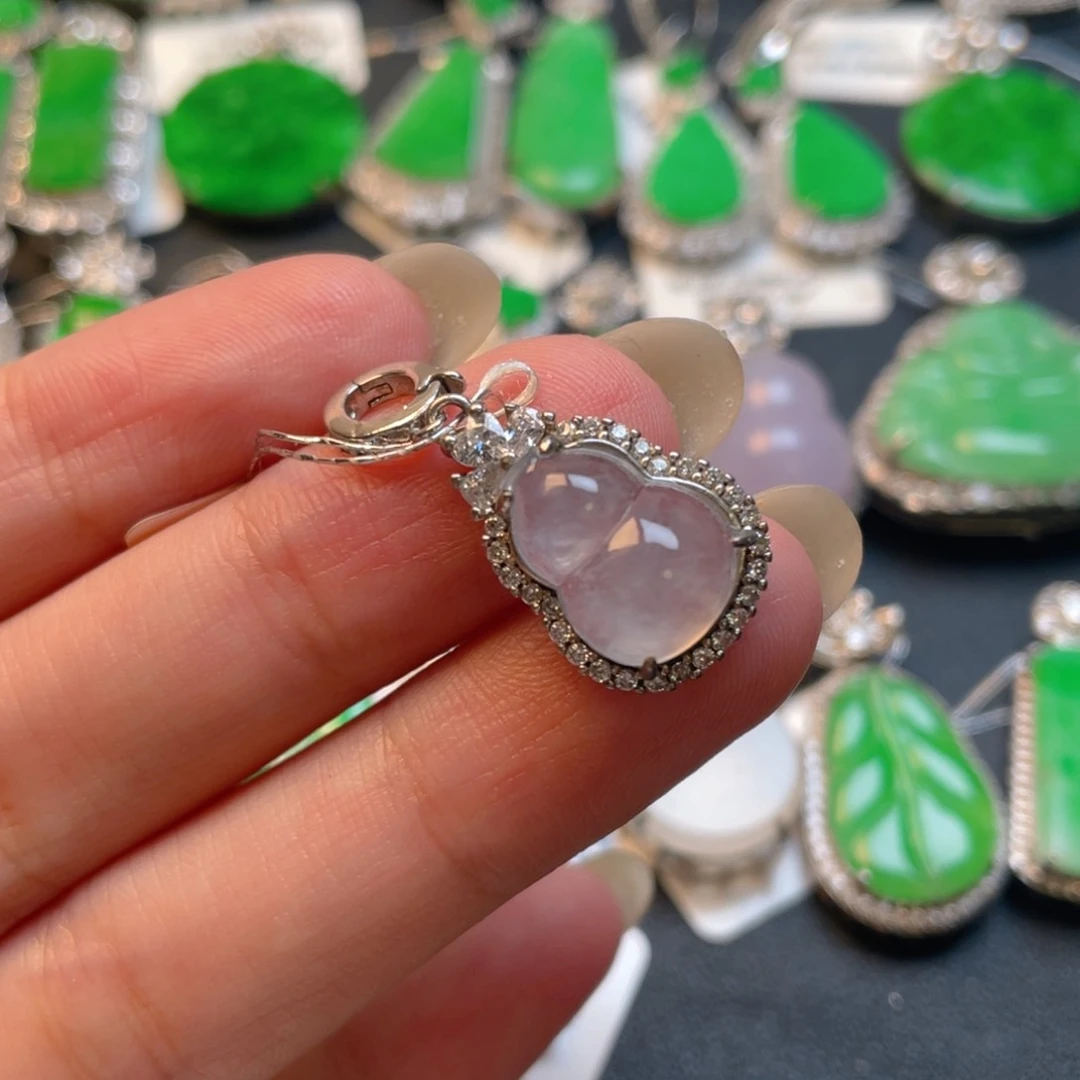 翡翠银S925镶嵌耳饰