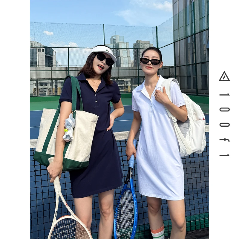 两色轻简Polo连衣裙 高含棉 舒适自在，合体剪裁+适当裙长