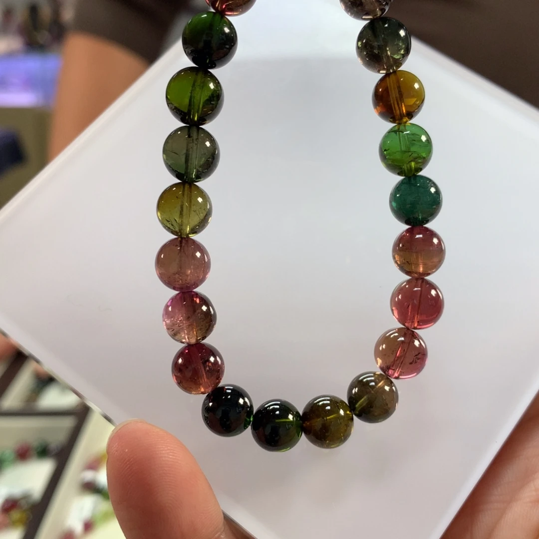 碧玺未镶嵌手链8.8左右