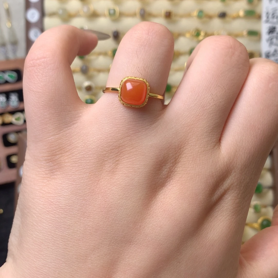 和田玉银S925镶嵌戒指