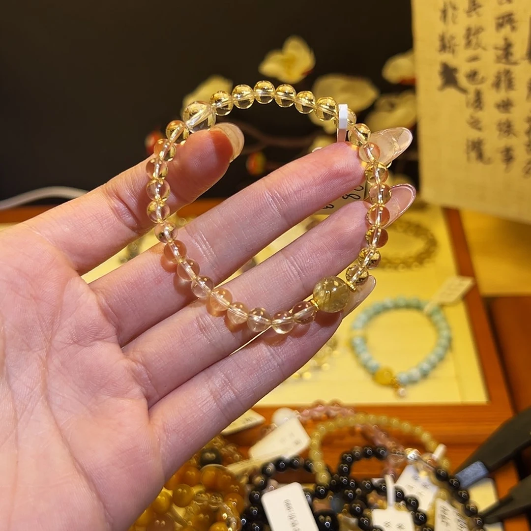 水晶手链银S925镶嵌-黄888