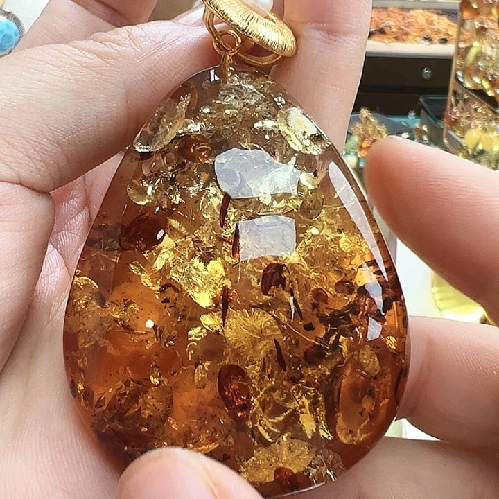 琥珀银S925镶嵌珠宝奇石