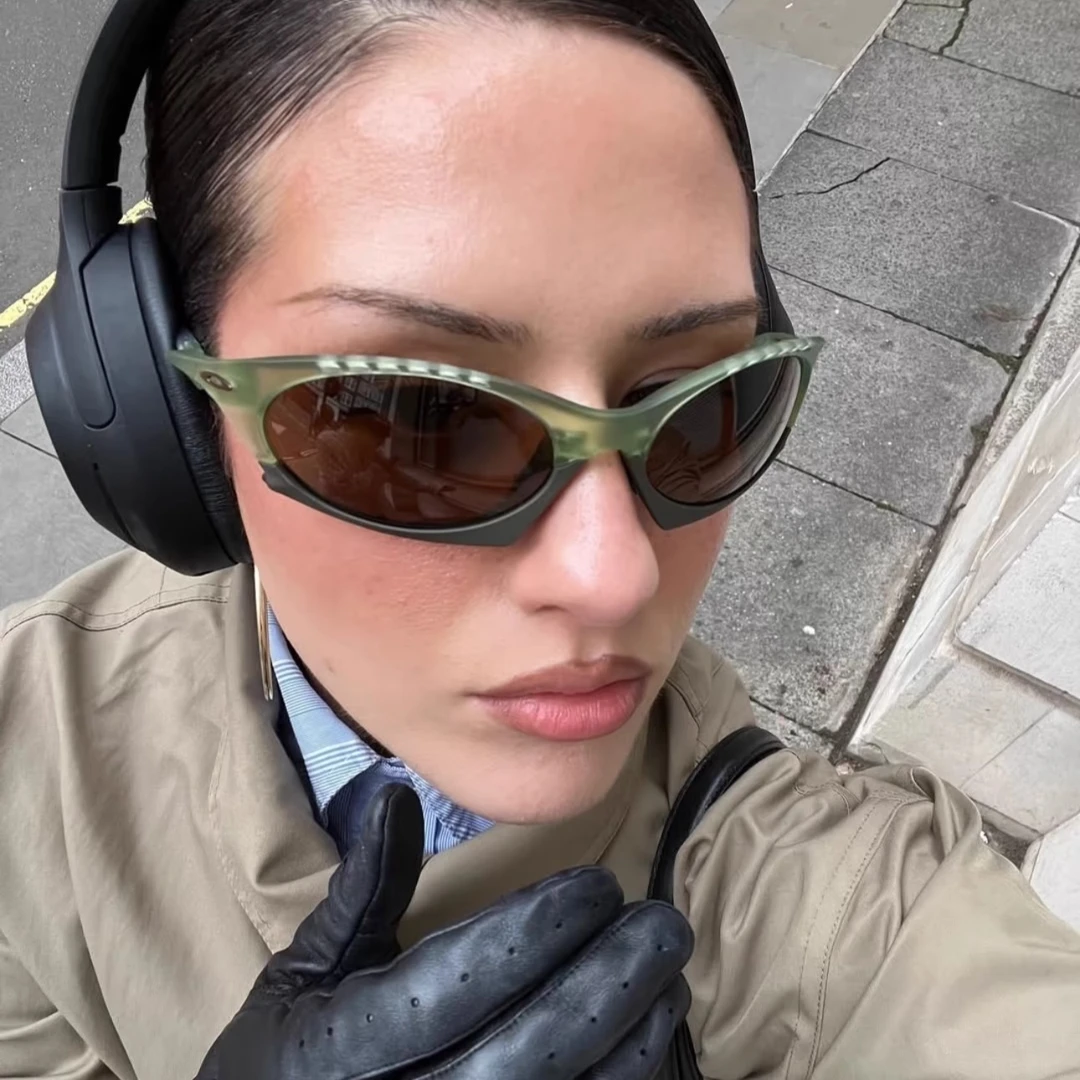 404的店复古机能朋克科幻未来感墨镜可拆卸街拍时髦骑行太阳眼镜