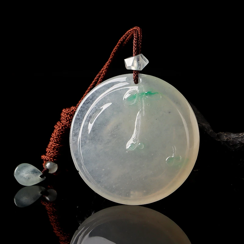 名玉艺术 天然缅甸翡翠 《生机》冰种翡翠 藕粉底 俏色巧雕 玉雕