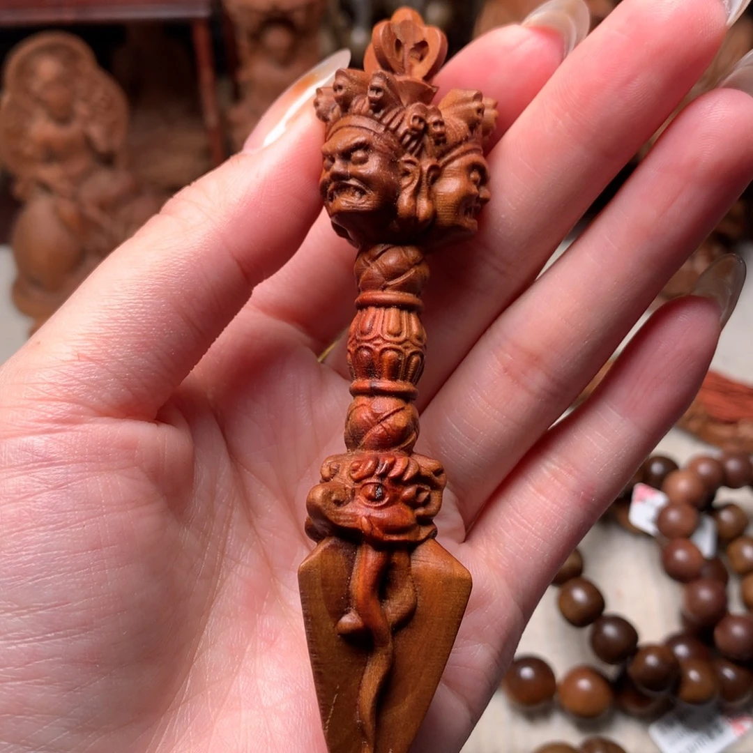 檀香木把件老山檀香金刚杵瑕疵