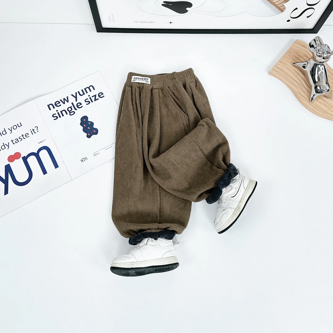 男童加绒裤子儿童休闲裤2024新款秋冬装 D-DTXT162 悠悠童话童装