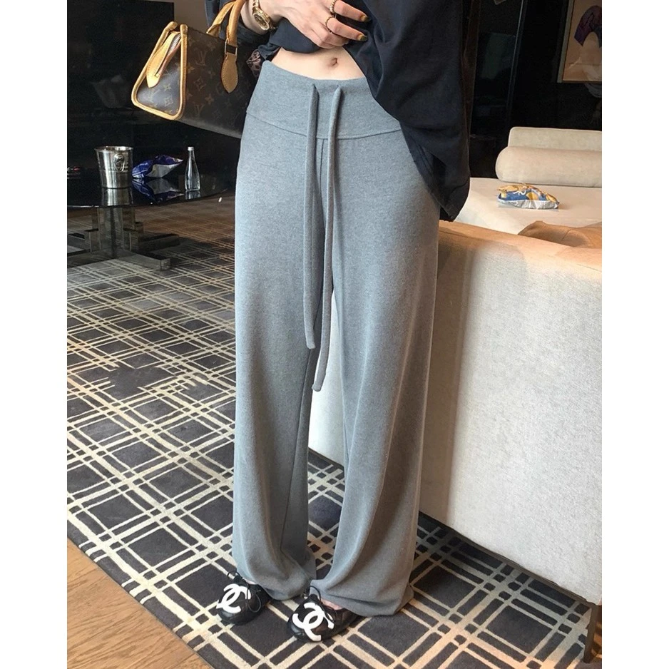【垂垂裤】抽绳垂感阔腿裤女裤秋季新款休闲裤运动裤女卫裤