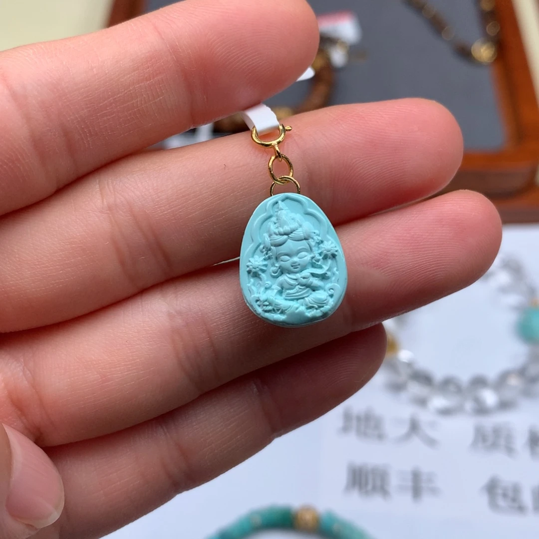 18K金镶嵌绿松石绿松石