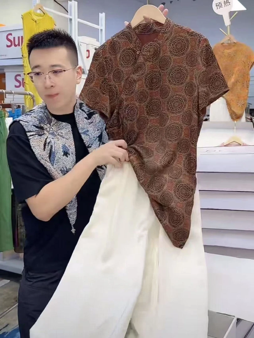 花引--中式国风气质时尚百搭小众夏季复古宽松休闲轻奢小众奥黛裙