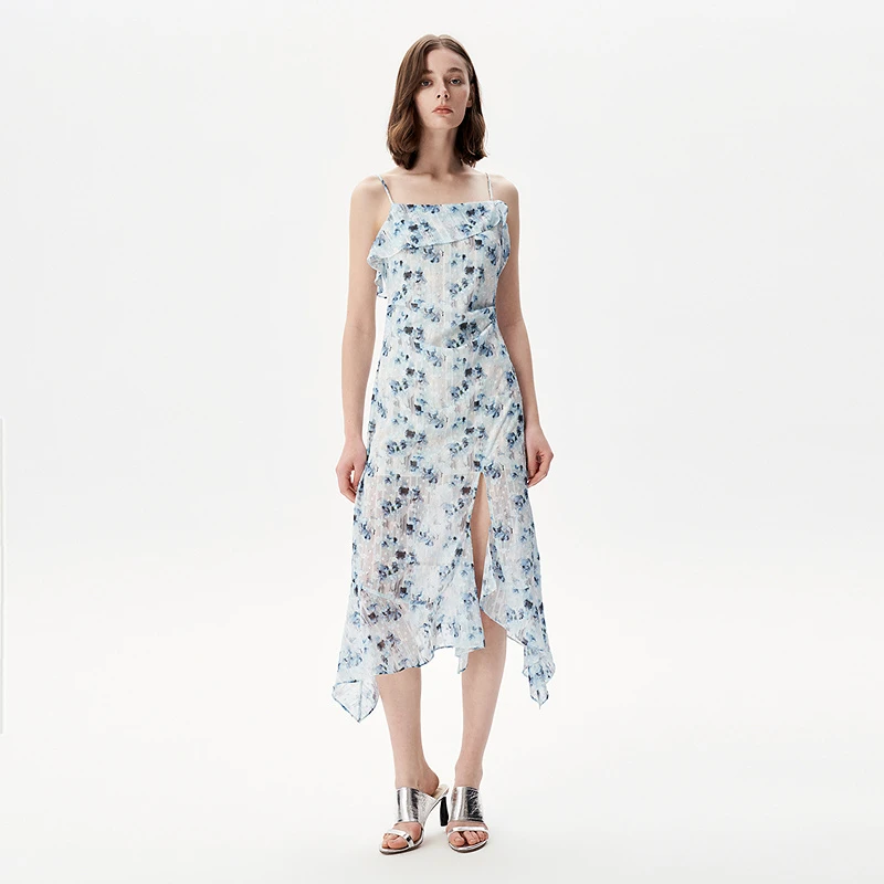 IRO Night 花卉印花吊带连衣裙开叉长裙清新度假法式25春夏新款