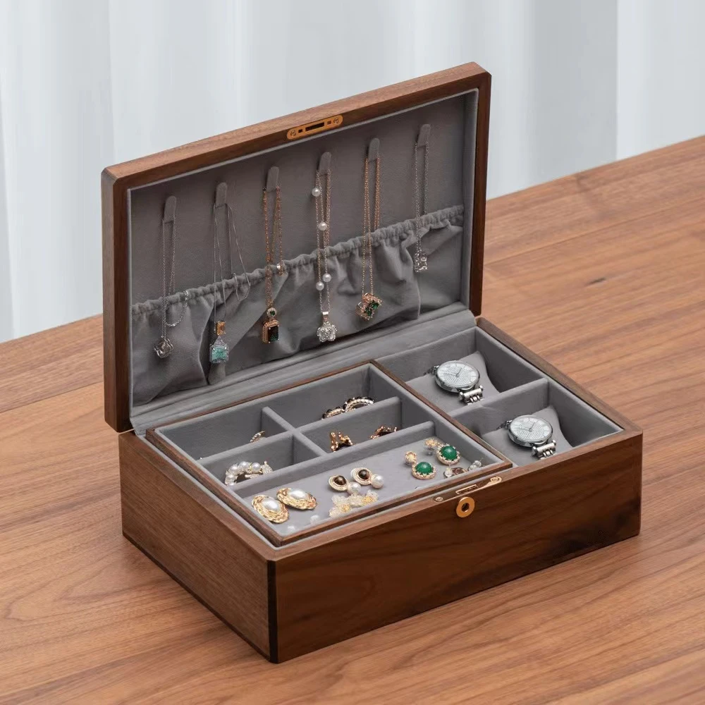 XM129进口北美黑胡桃木首饰盒
