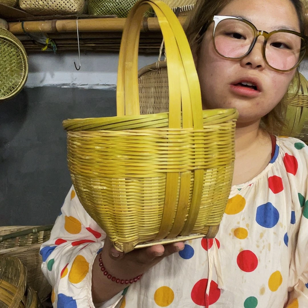 金竹做的小手提篮大号