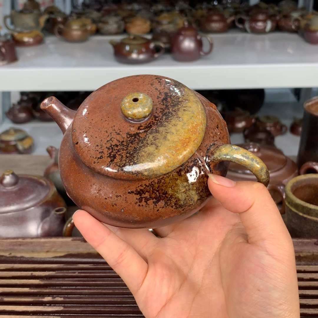 茶壶紫砂纯自然柴烧