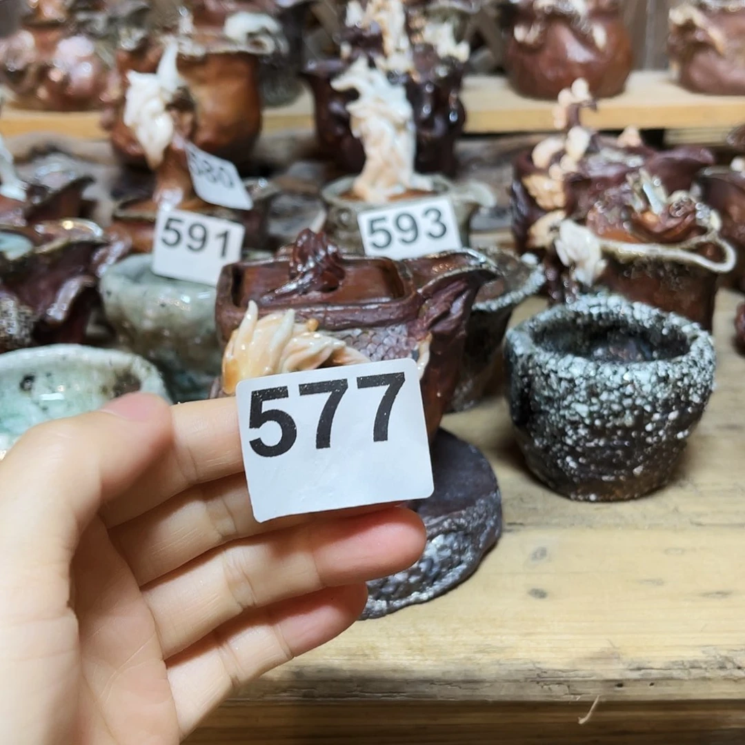 雄***海杯柴烧粗陶手捏宝瓶特价