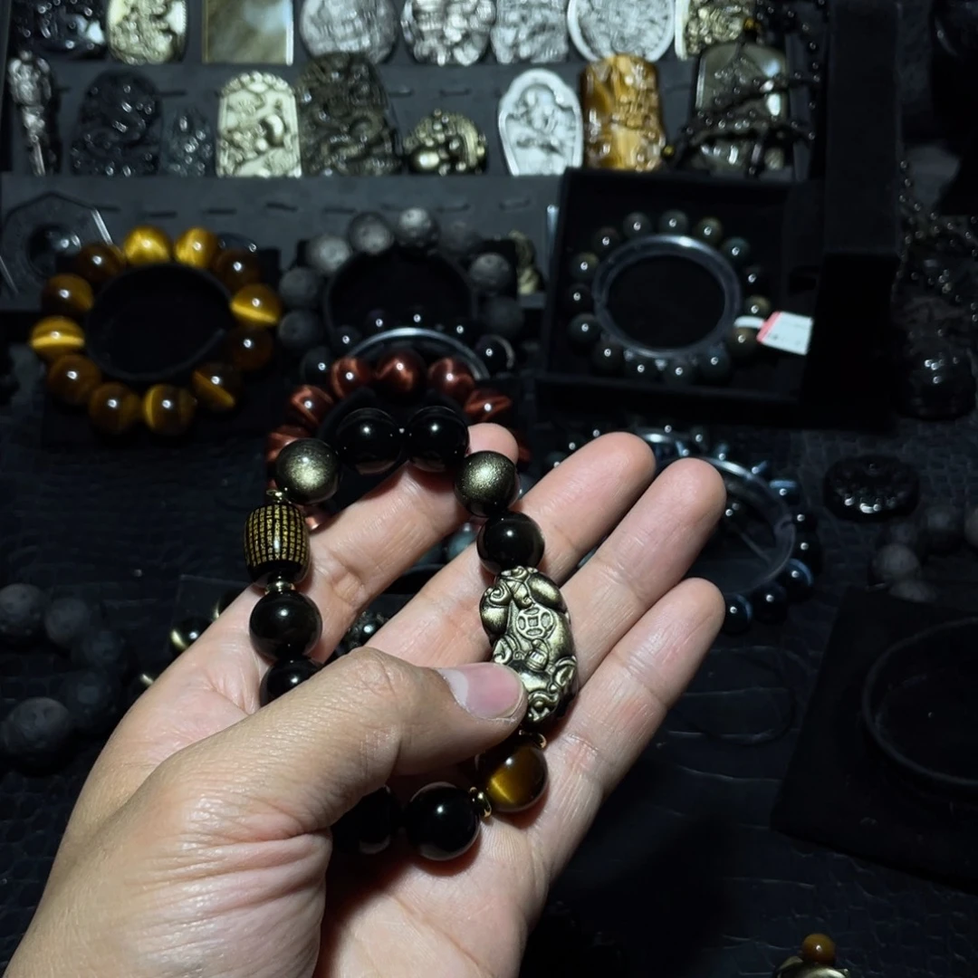 黑曜岩手链未镶嵌梦**主