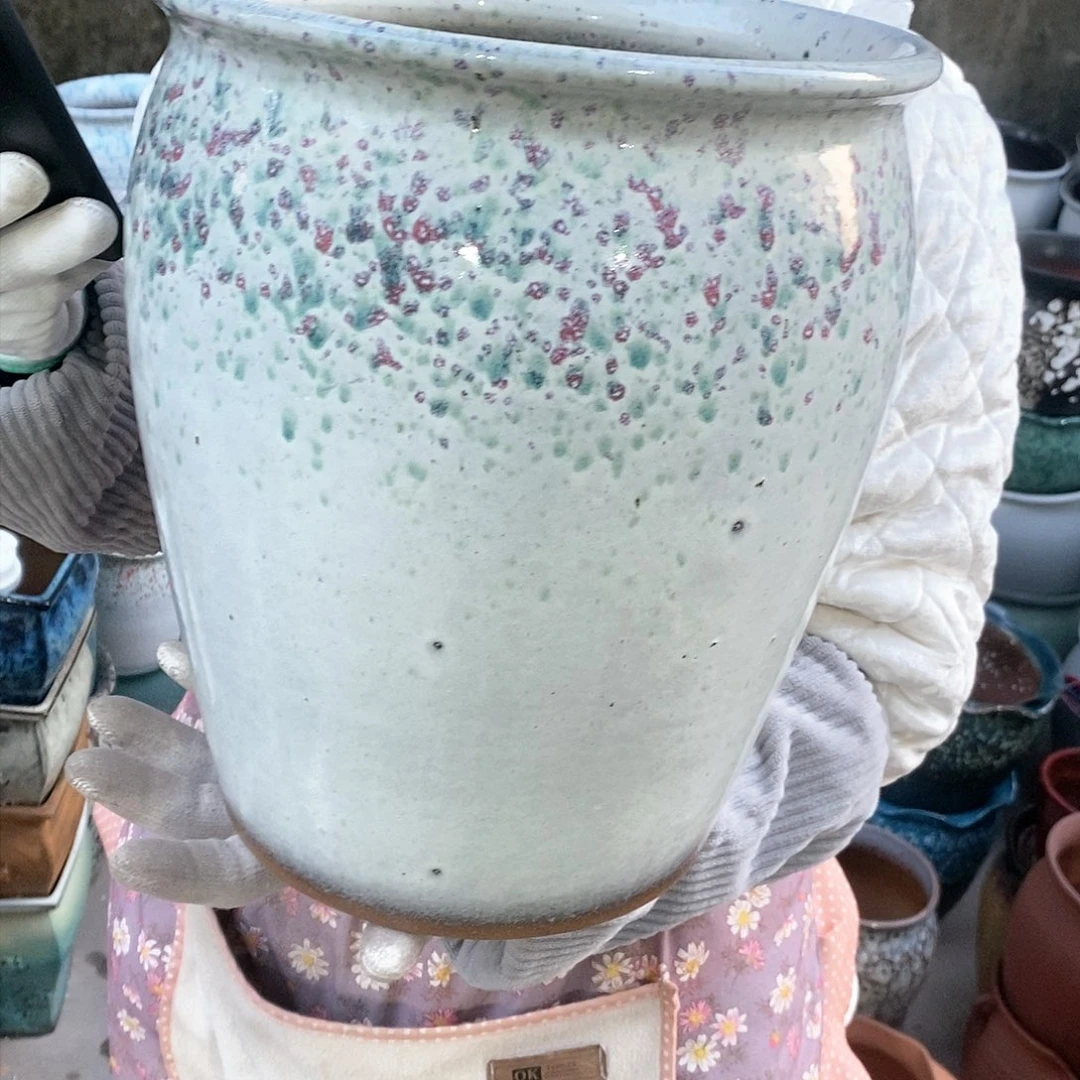 紫砂花盆瑕疵口25高30