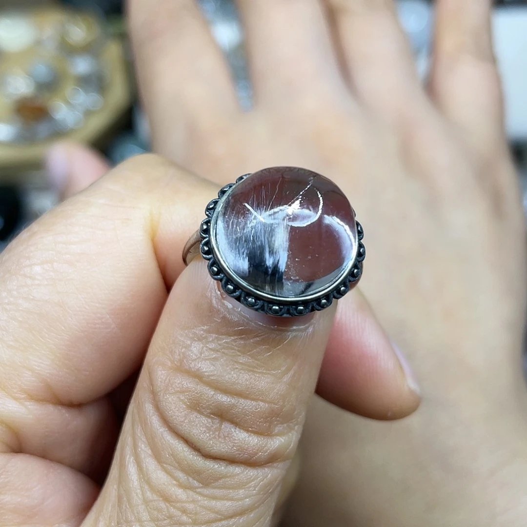 【闪购商品】银S925镶嵌珠宝半成品水晶戒指