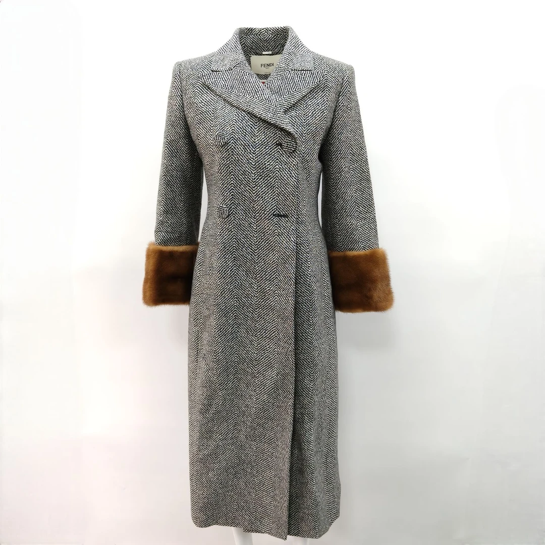 95新 FENDI/芬迪 【lu】 波浪纹大衣外套 40码 P255232292