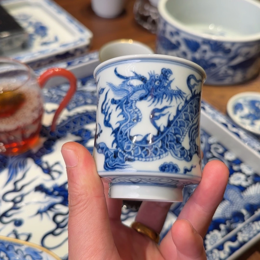 摆件瓷微瑕束腰马蹄主人杯130cc