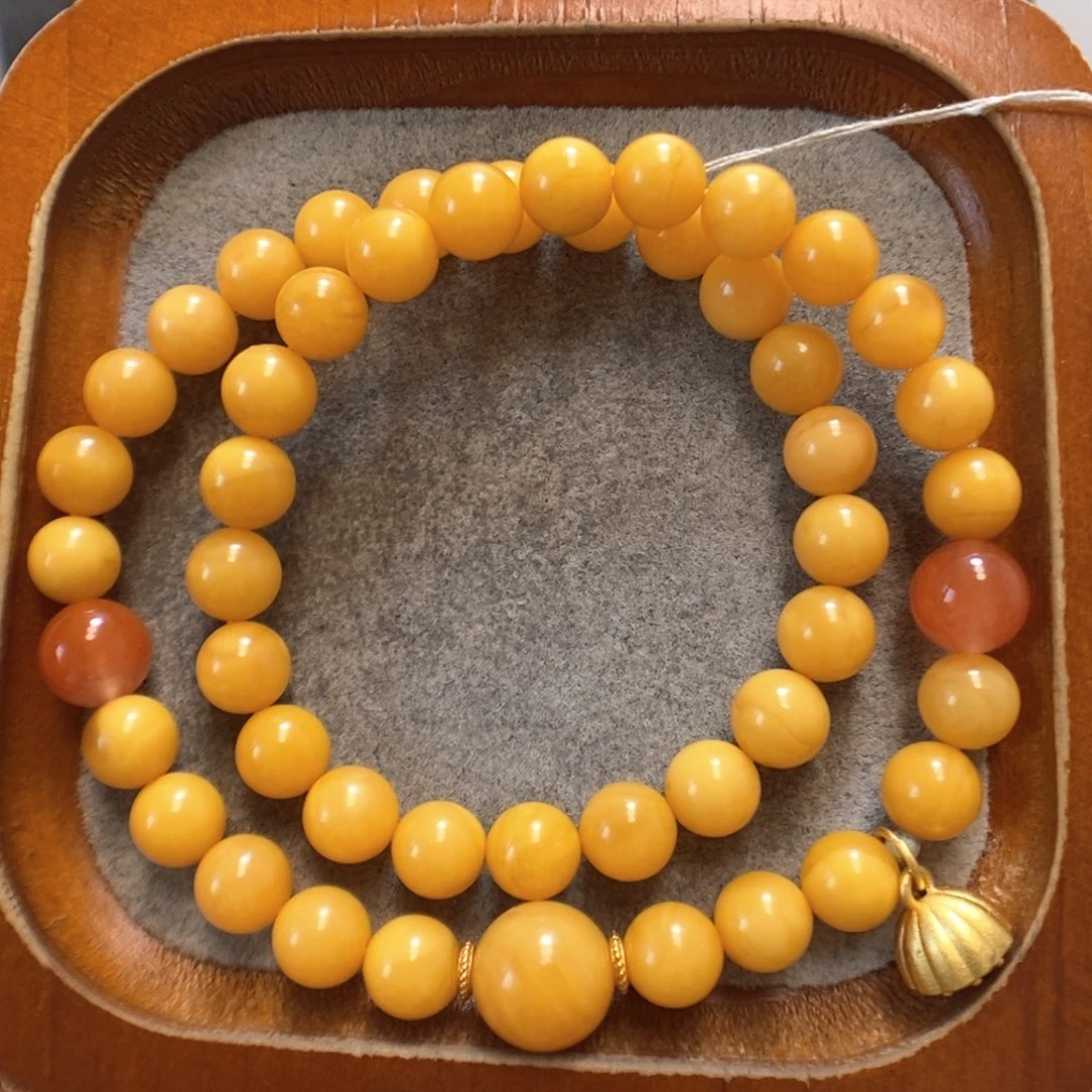 未镶嵌蜜蜡手串蜜蜡