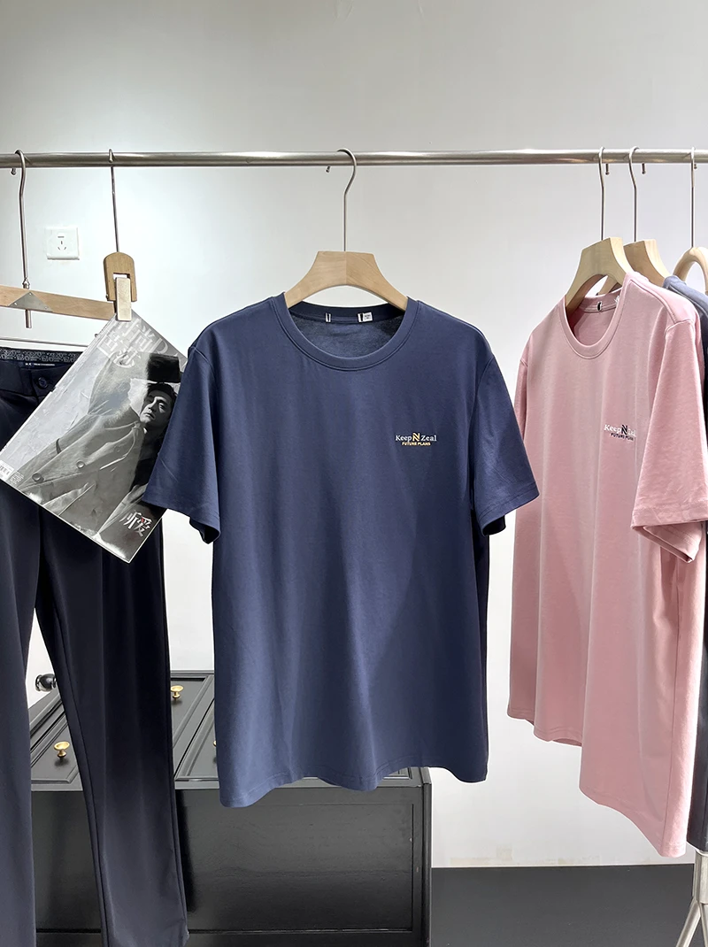 特！商场订单~凉感精梳棉 经典小刺绣短袖休闲T恤衫 C18 男装H5501