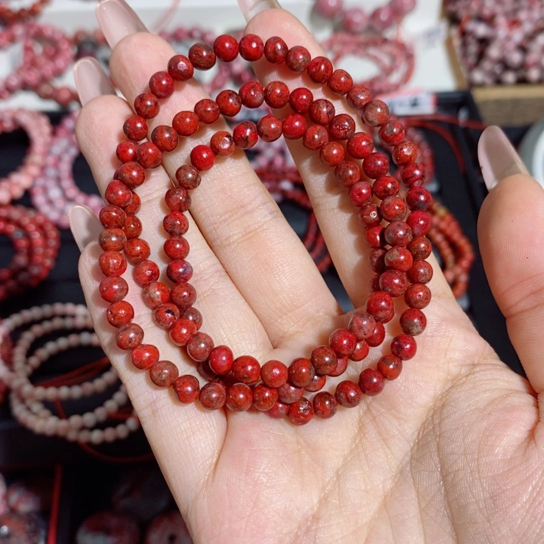 海***湾天然辰砂卡5多圈21.9克23