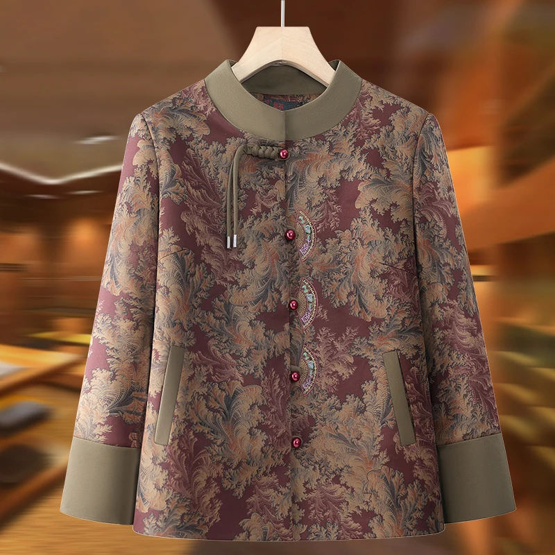 奶奶春装外套中老年人女装60岁70妈妈春秋新款大码上衣老太太衣服