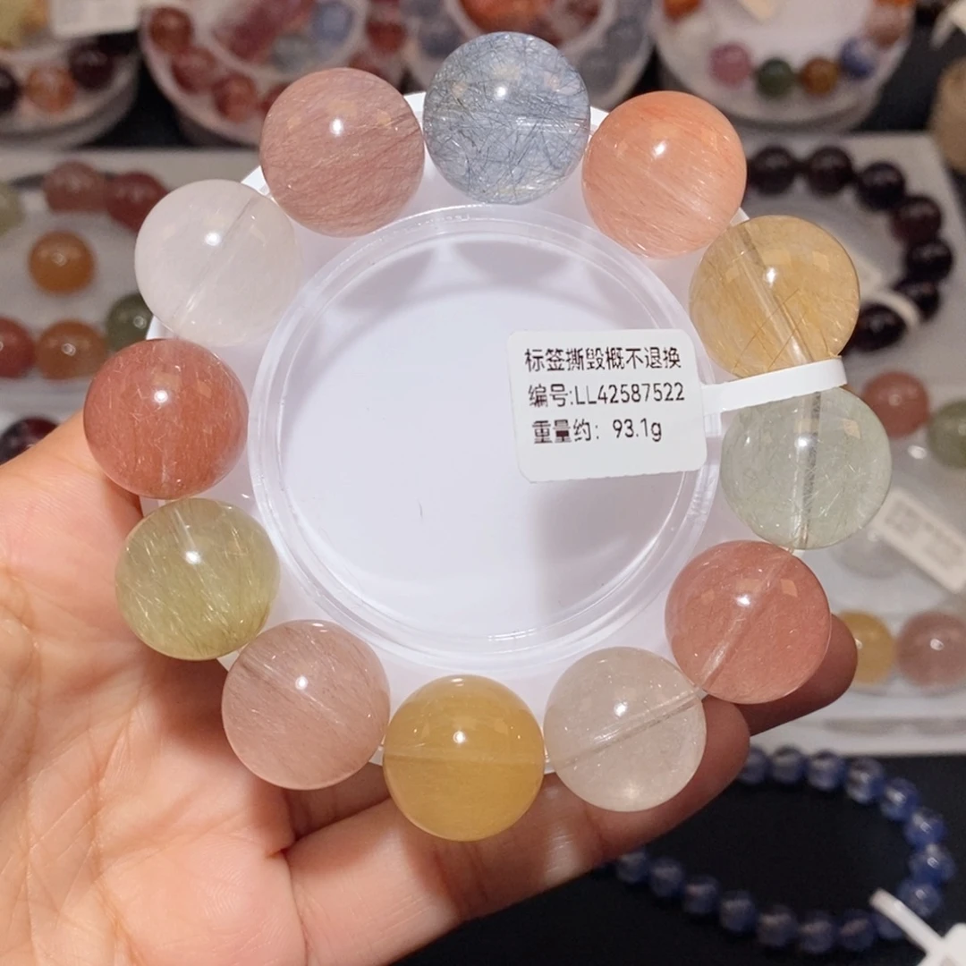 未镶嵌手链水晶彩兔毛手链17.5