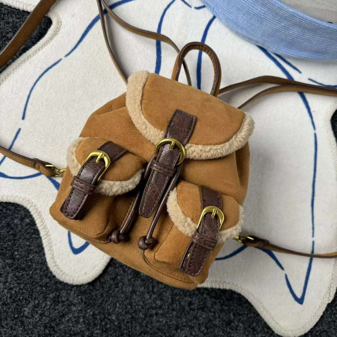 一张同学【长约20宽8高19单位厘米】时尚手提双肩包C2732棕