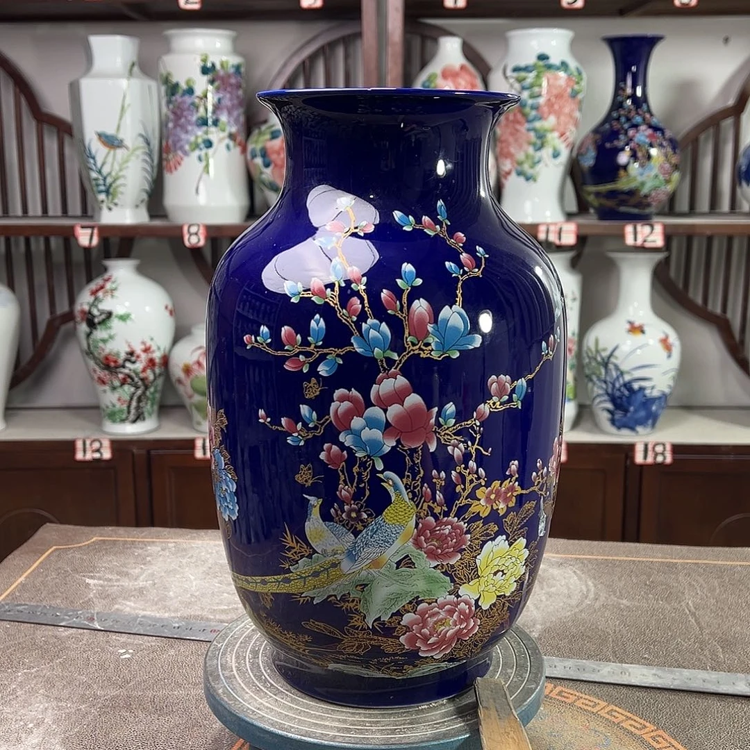 陶摆件景德镇陶瓷大冬景泰蓝